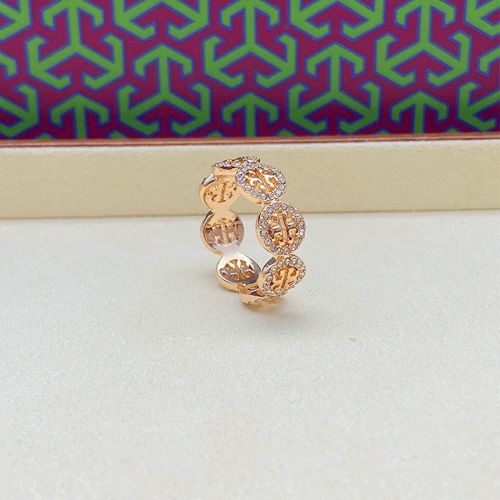 Tory Burch Rhinestone Letter Ring - Picture 8 of 8